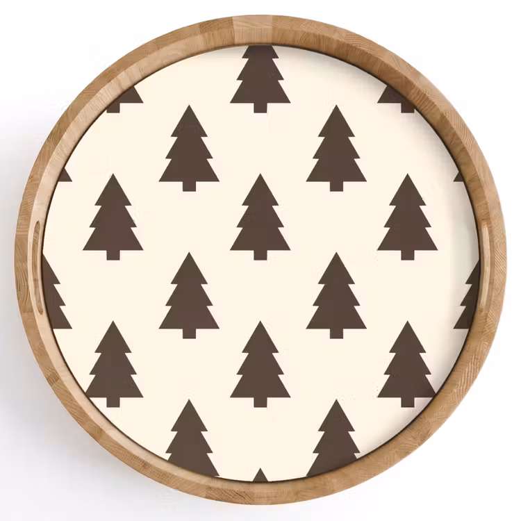 Dienblad - Kerstboom - Crème - Grijs — 1