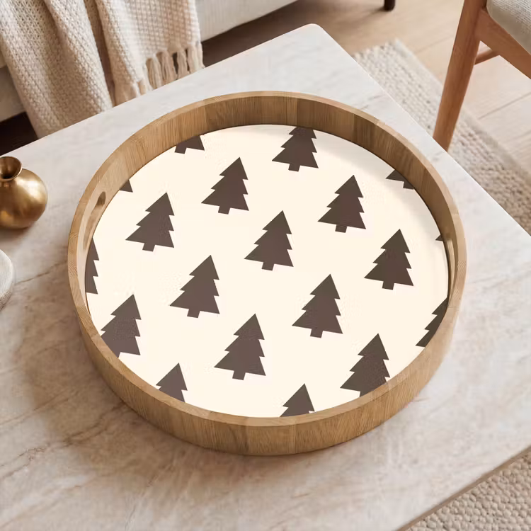 Dienblad - Kerstboom - Crème - Grijs — 2