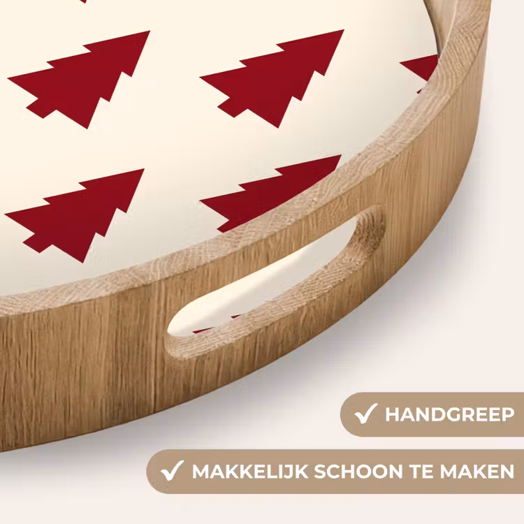 Dienblad - Kerstboom - Crème - Rood — 5