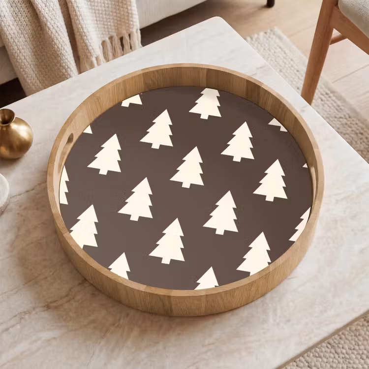 Dienblad - Kerstboom - Grijs - Crème — 2