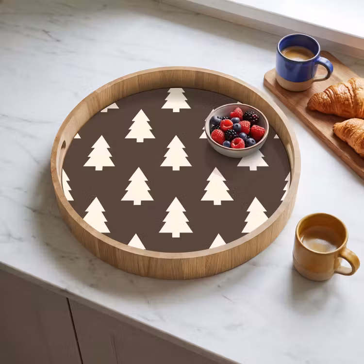 Dienblad - Kerstboom - Grijs - Crème — 4
