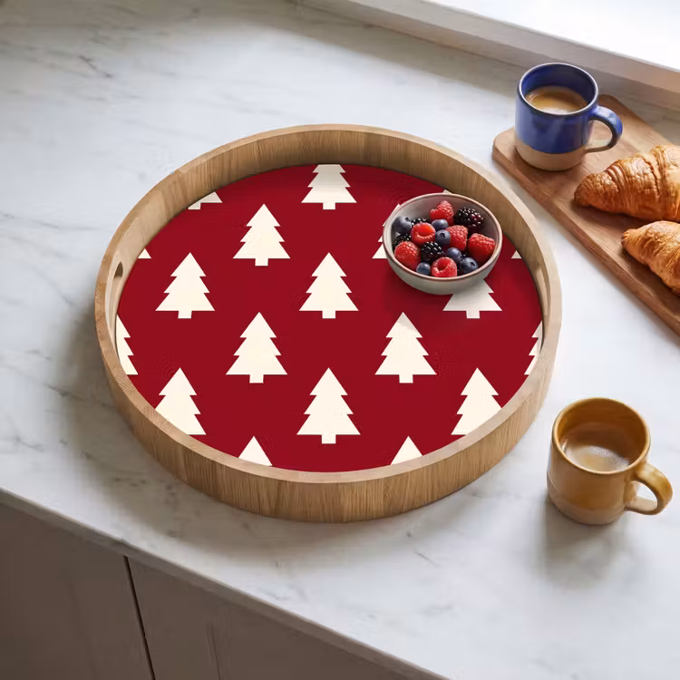 Dienblad - Kerstboom - Rood - Wit — 4
