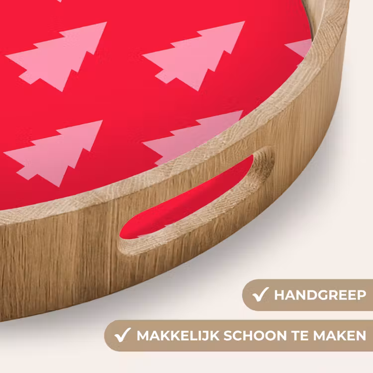 Dienblad - Kerstboom - Roze - Rood — 5