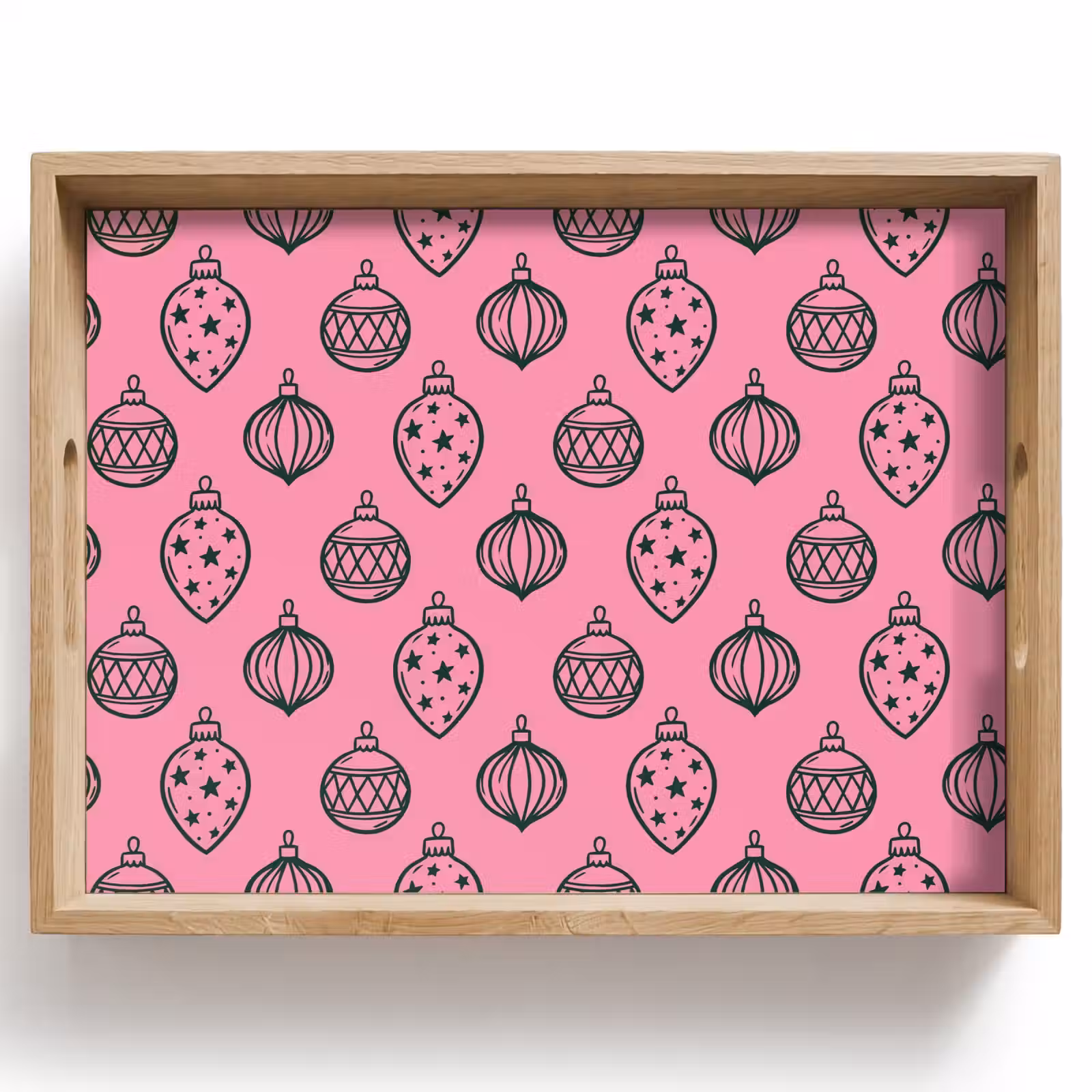 Dienblad - Kerstbal - Groen - Roze — 1