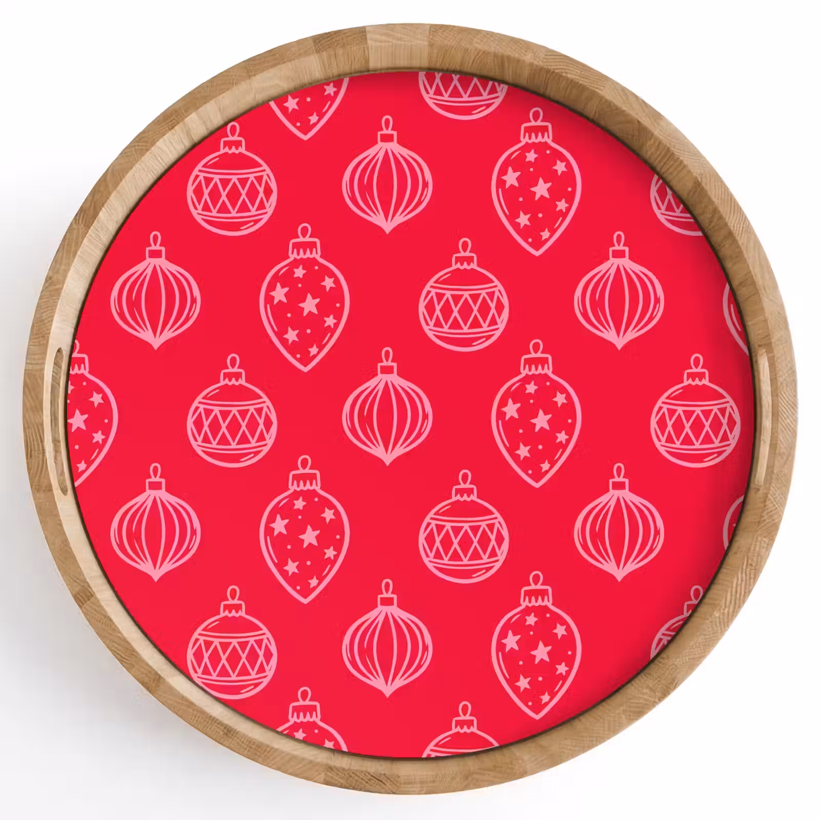 Dienblad - Kerstbal - Rood - Roze — 1