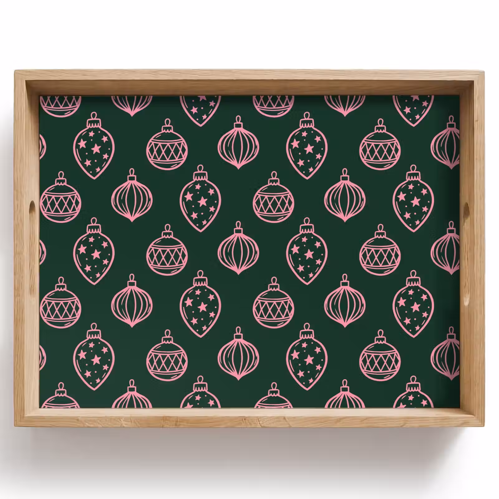 Dienblad - Kerstbal - Roze - Groen — 1