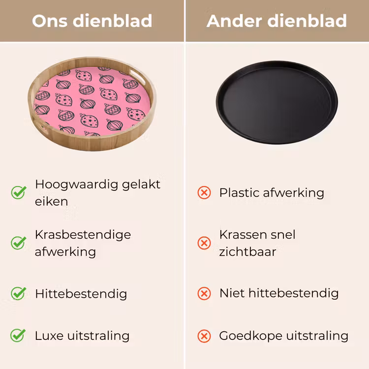 Dienblad - Kerstbal - Groen - Roze — 3