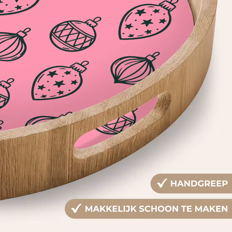 Dienblad - Kerstbal - Groen - Roze — 5