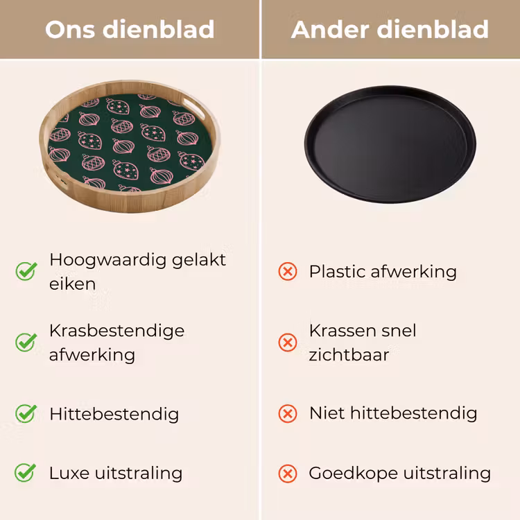 Dienblad - Kerstbal - Roze - Groen — 3