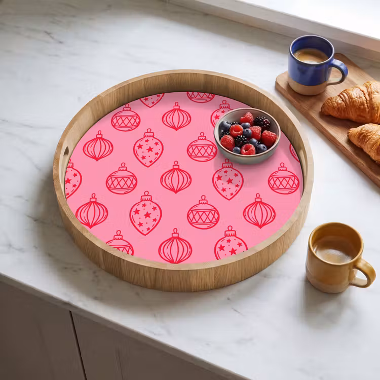 Dienblad - Kerstbal - Roze - Rood — 4