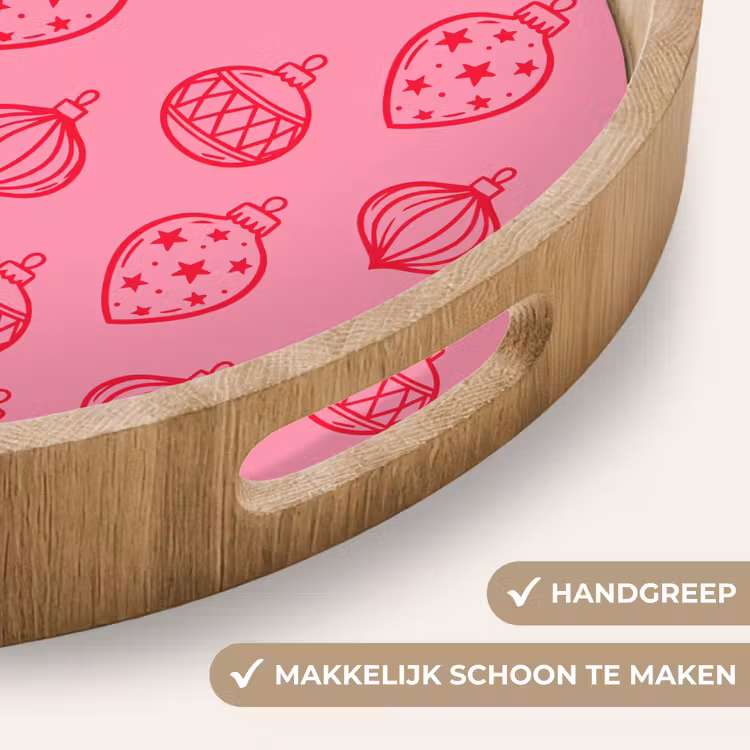 Dienblad - Kerstbal - Roze - Rood — 5