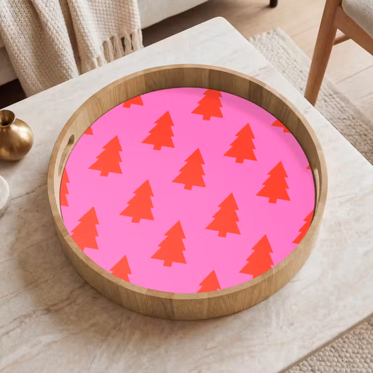 Dienblad - Kerstboom - Rood - Neon — 2