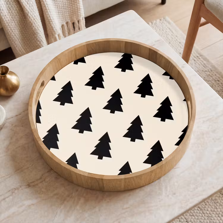Dienblad - Kerstboom - Wit - Zwart — 2