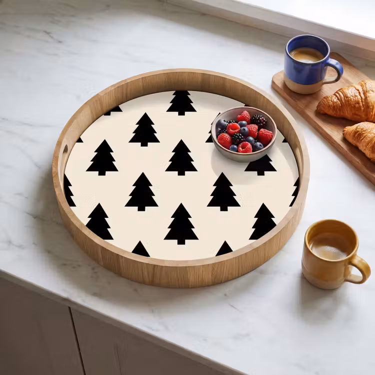 Dienblad - Kerstboom - Wit - Zwart — 4