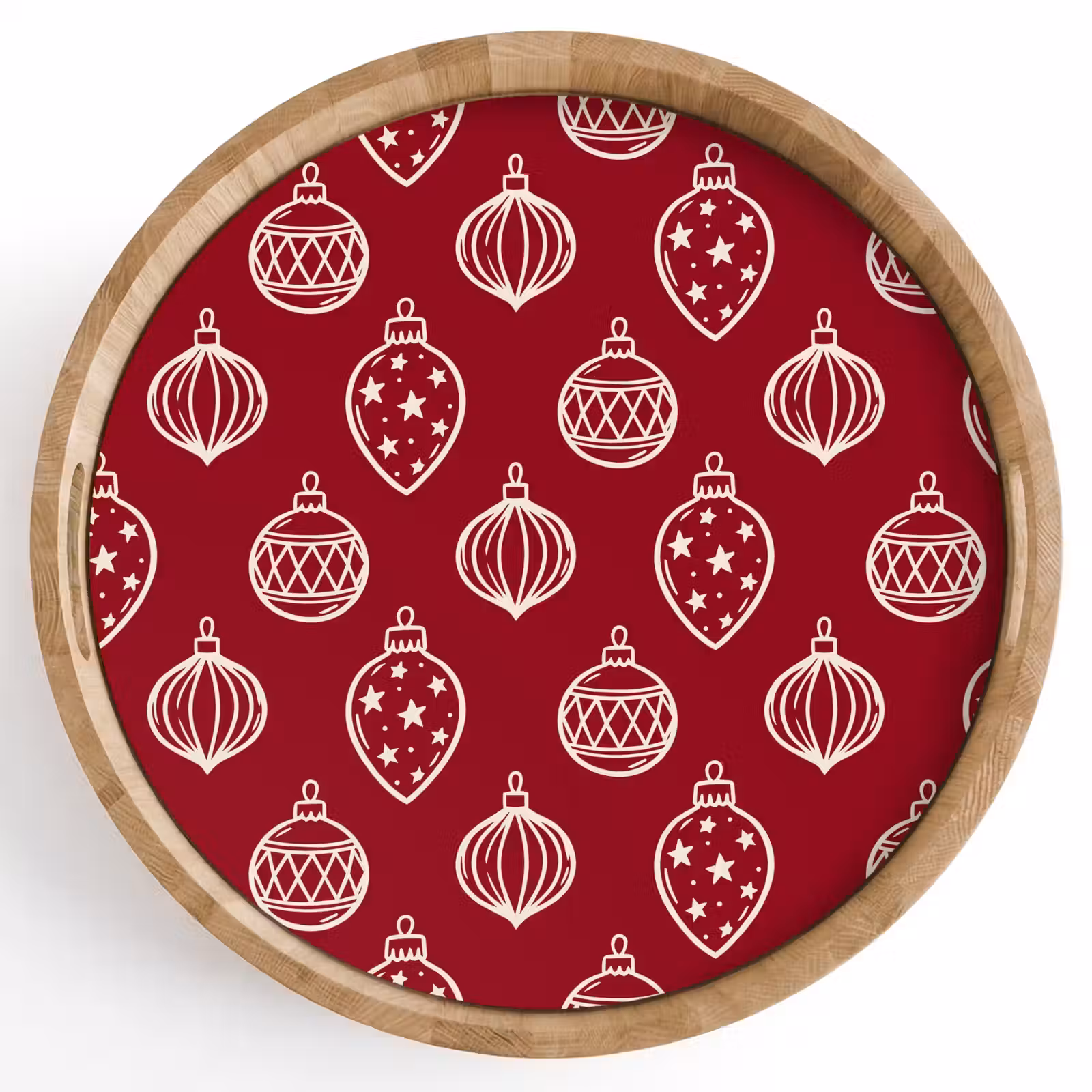Dienblad - Kerstbal - Rood - Crème — 1