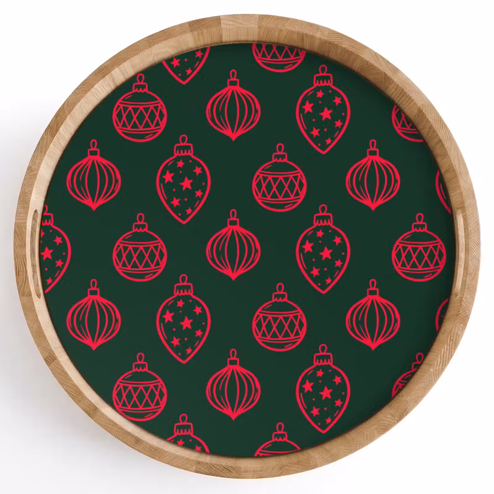 Dienblad - Kerstbal - Rood - Groen — 1