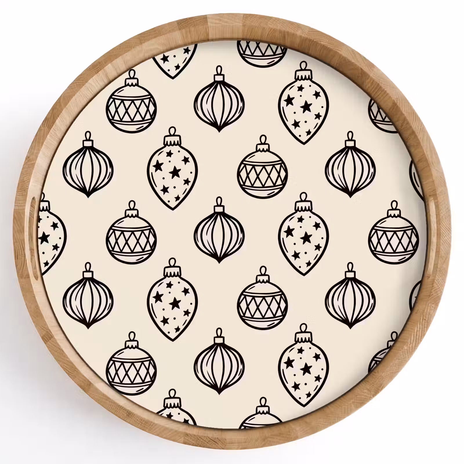 Dienblad - Kerstbal - Zwart - Wit — 1