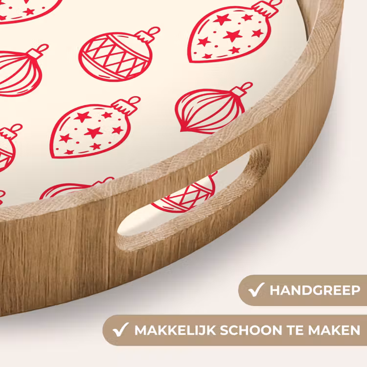 Dienblad - Kerstbal - Crème - Rood — 5