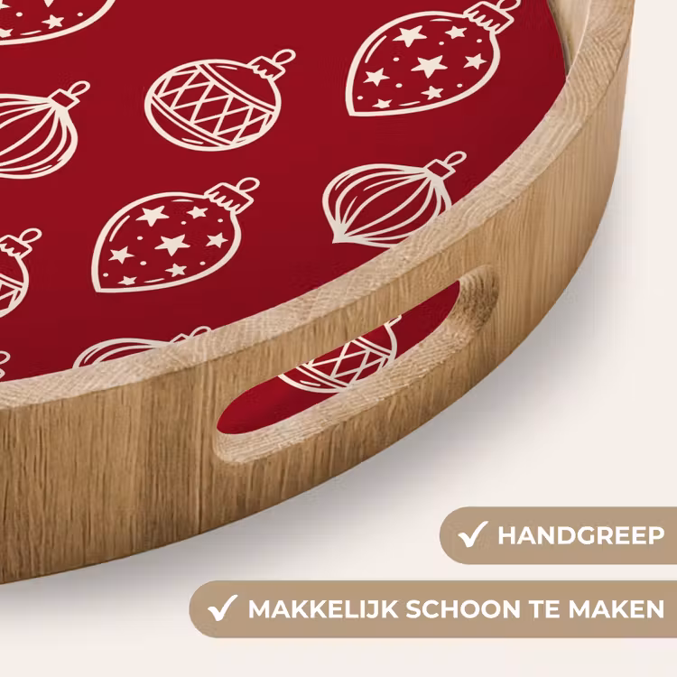 Dienblad - Kerstbal - Rood - Crème — 5