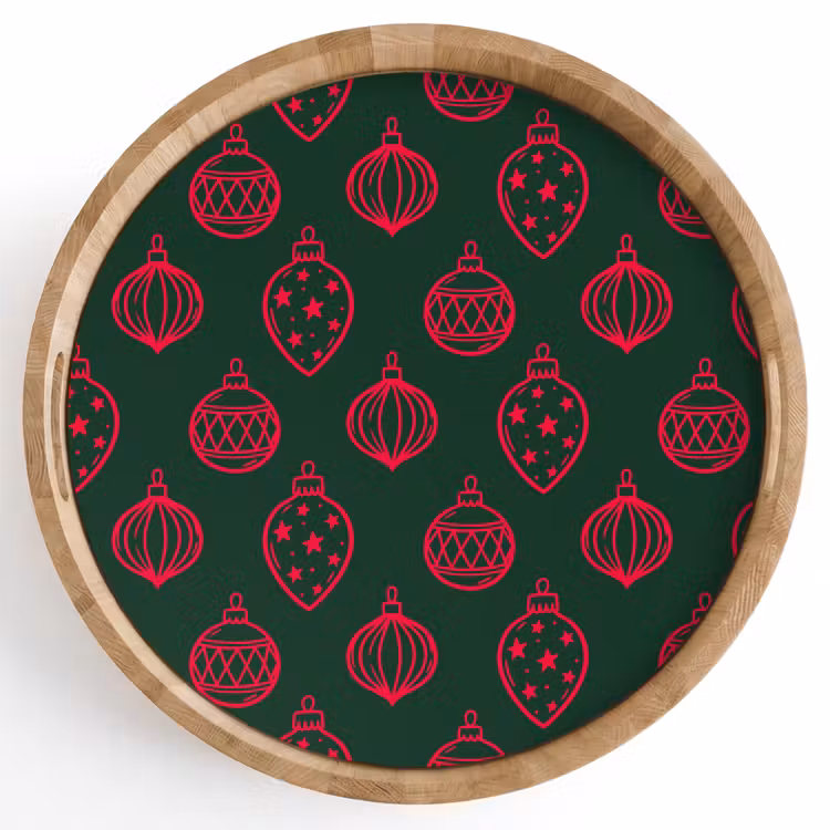 Dienblad - Kerstbal - Rood - Groen — 1