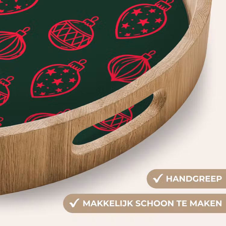 Dienblad - Kerstbal - Rood - Groen — 5