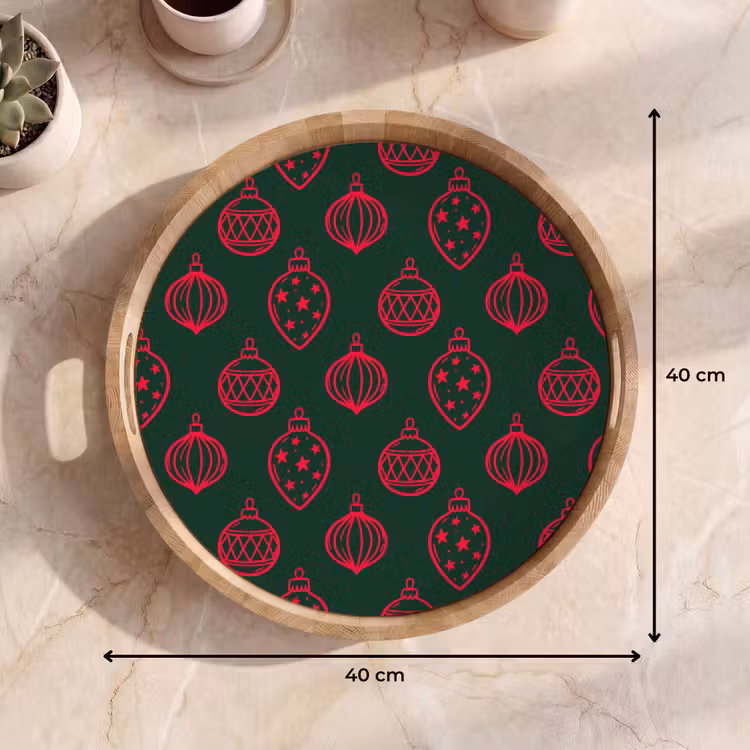 Dienblad - Kerstbal - Rood - Groen — 9