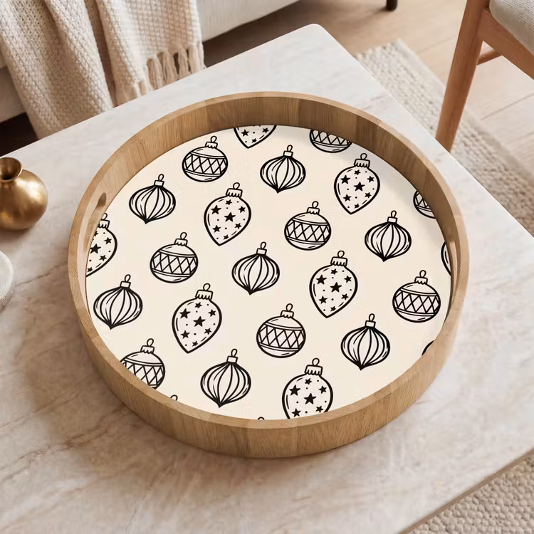 Dienblad - Kerstbal - Zwart - Wit — 2