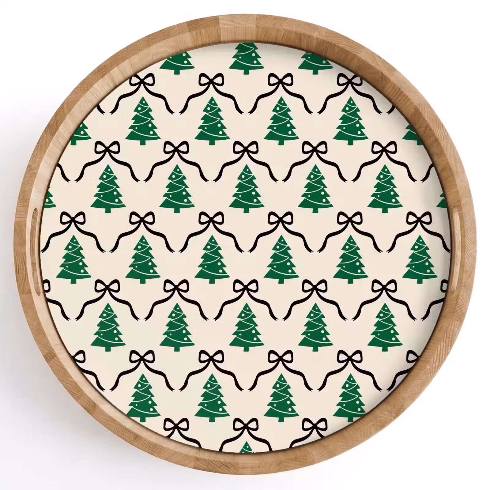 Dienblad - Kerst - Wit - Zwart - Strik — 1