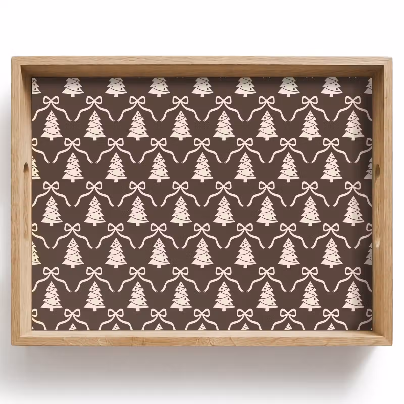 Dienblad - Strik - Taupe - Wit - Kerst — 1
