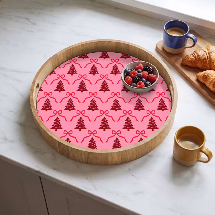 Dienblad - Kerst - Rood - Roze - Strik — 4