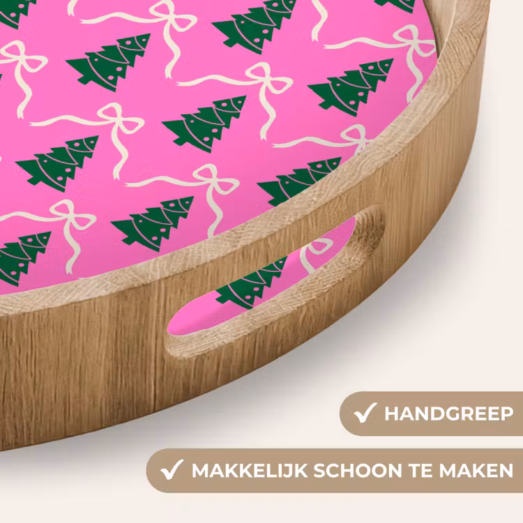 Dienblad - Kerst - Roze - Wit - Strik — 5