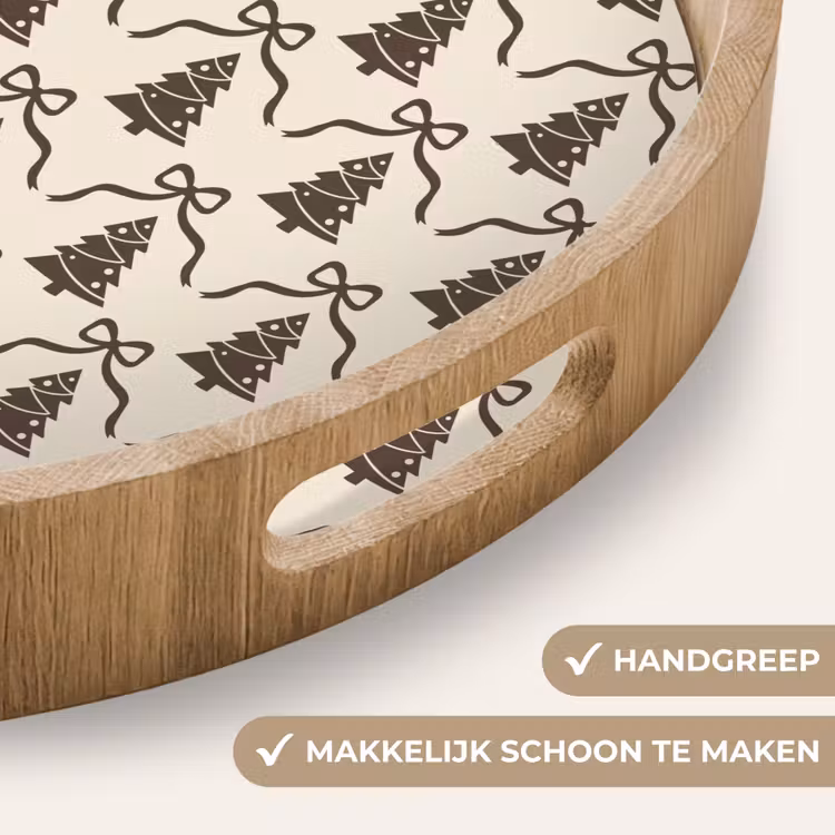 Dienblad - Kerst - Taupe - Crème - Strik — 5