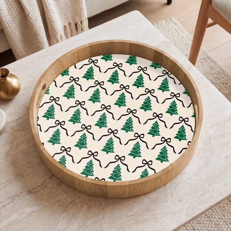 Dienblad - Kerst - Wit - Zwart - Strik — 2