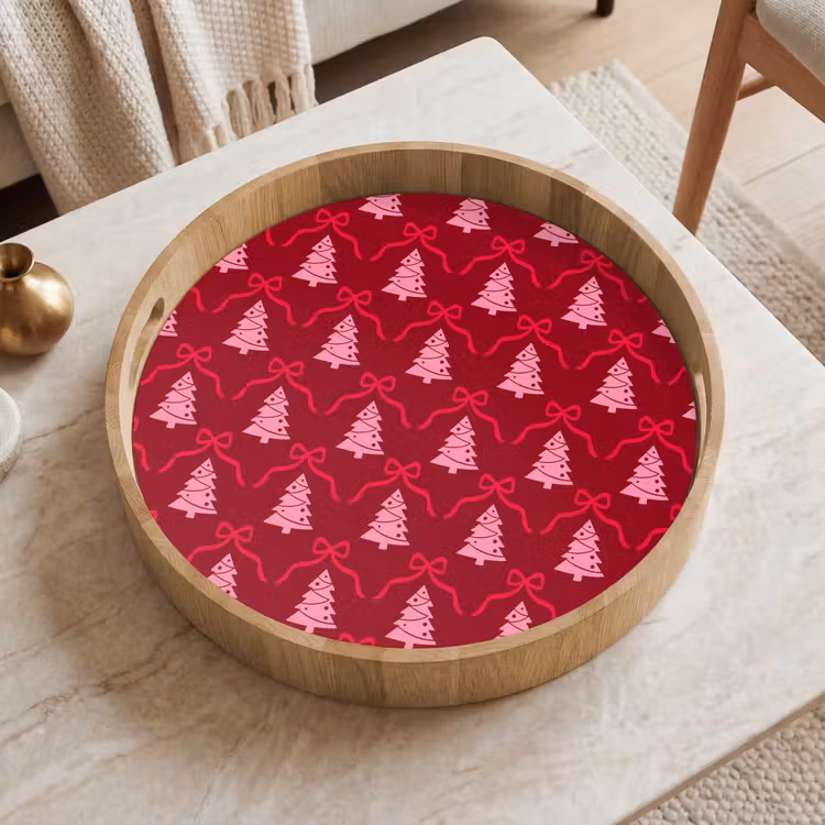 Dienblad - Strik - Rood - Roze - Kerst — 2