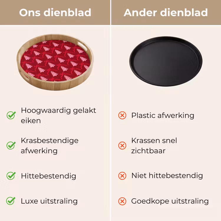 Dienblad - Strik - Rood - Roze - Kerst — 3