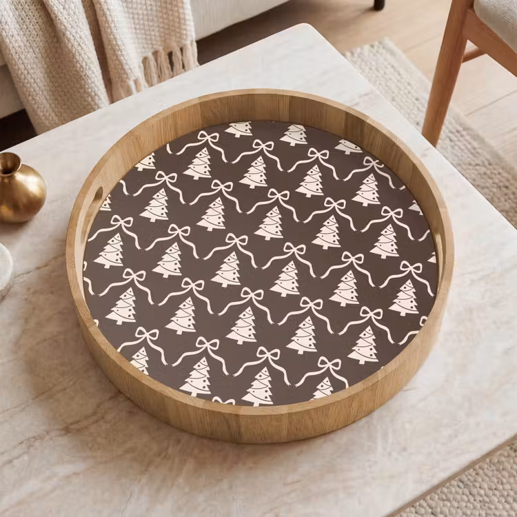 Dienblad - Strik - Taupe - Wit - Kerst — 2
