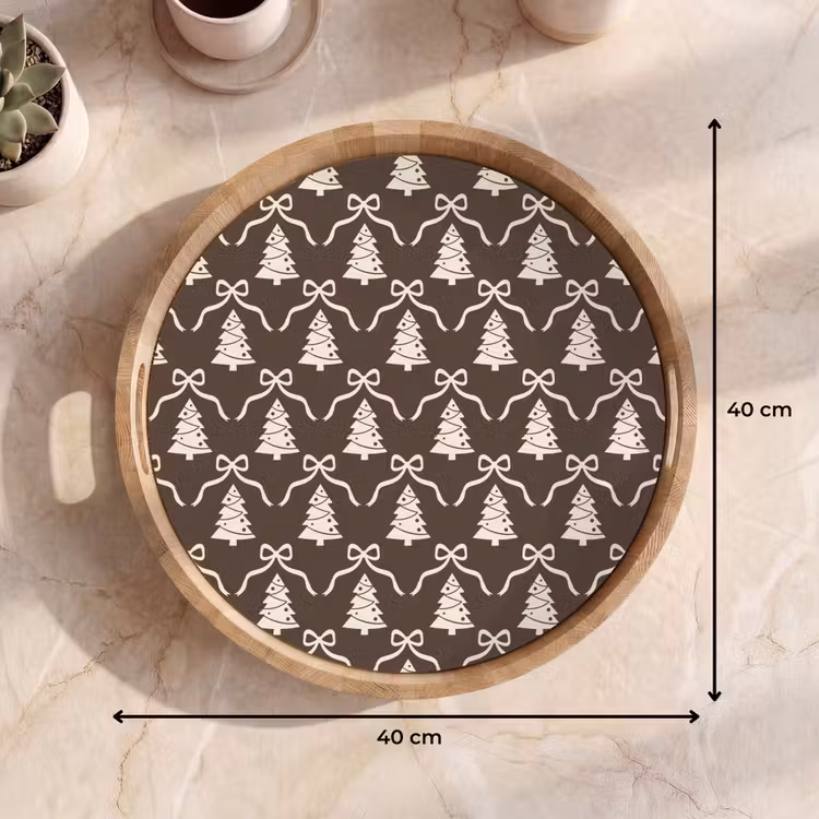 Dienblad - Strik - Taupe - Wit - Kerst — 9
