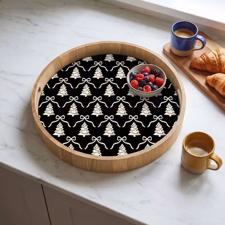 Dienblad - Strik - Wit - Zwart - Kerst — 4