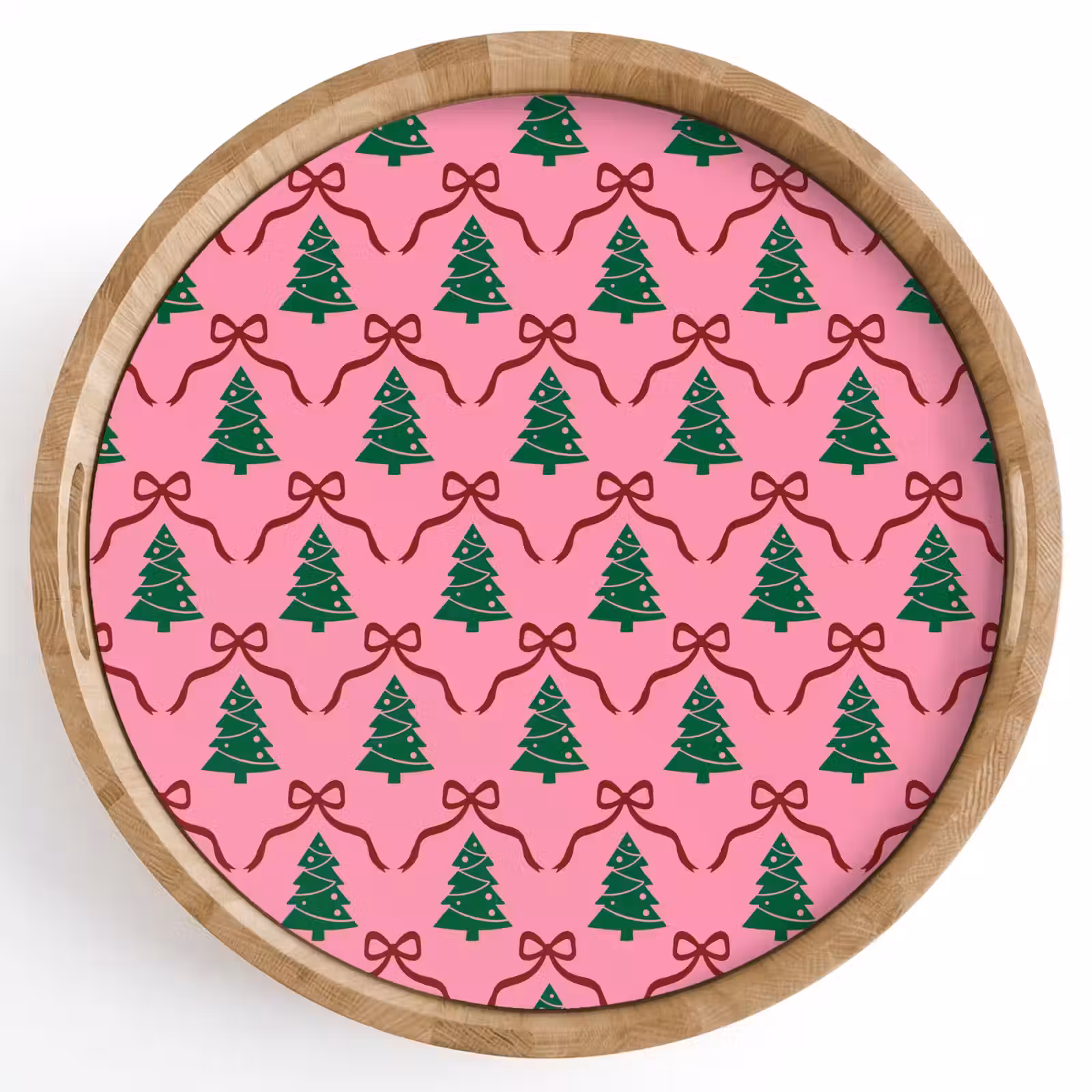 Dienblad - Kerst - Roze - Rood - Strik — 1