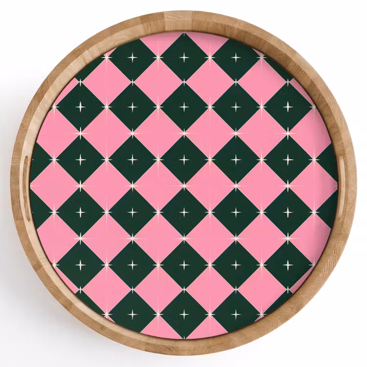 Dienblad - Kerst - Roze - Groen - Ster — 1