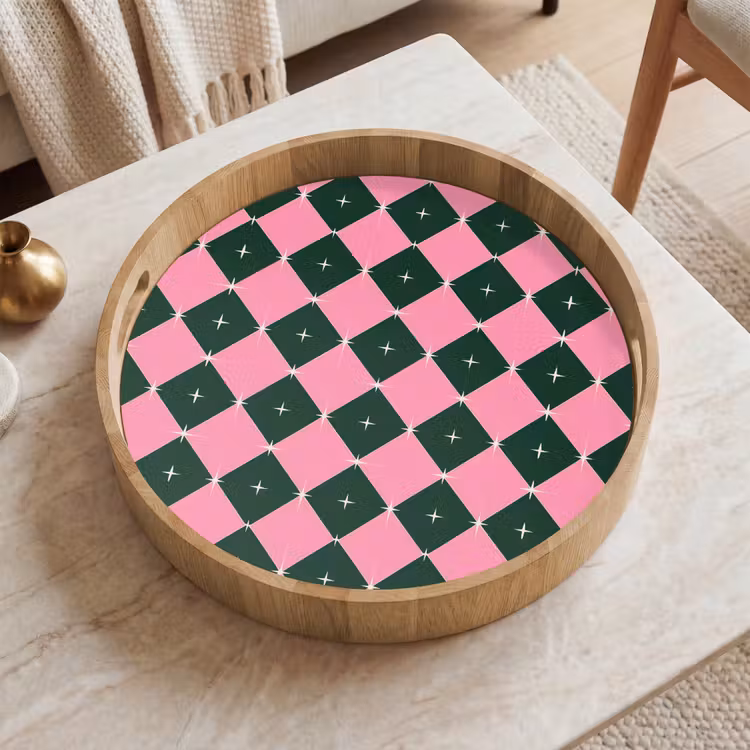 Dienblad - Kerst - Roze - Groen - Ster — 2