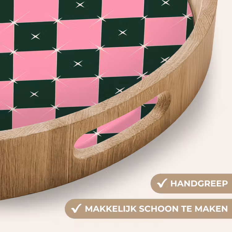Dienblad - Kerst - Roze - Groen - Ster — 5