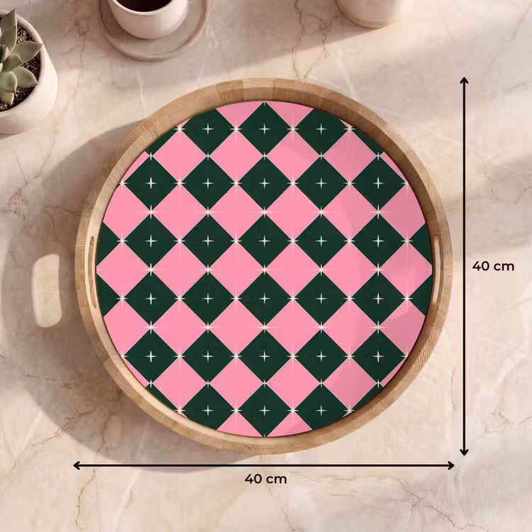 Dienblad - Kerst - Roze - Groen - Ster — 9