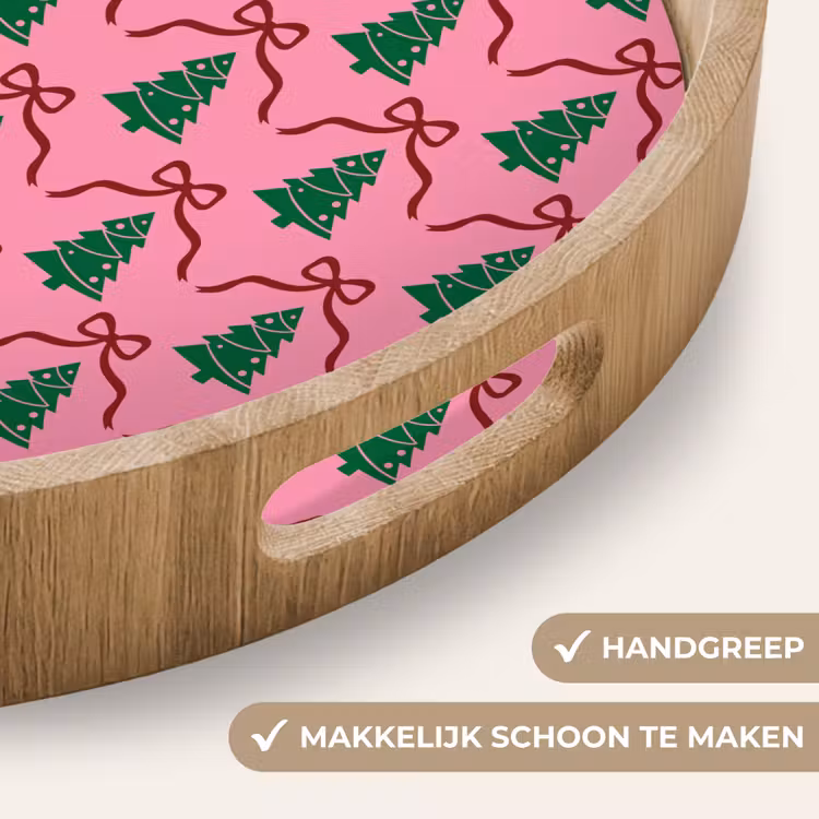 Dienblad - Kerst - Roze - Rood - Strik — 5