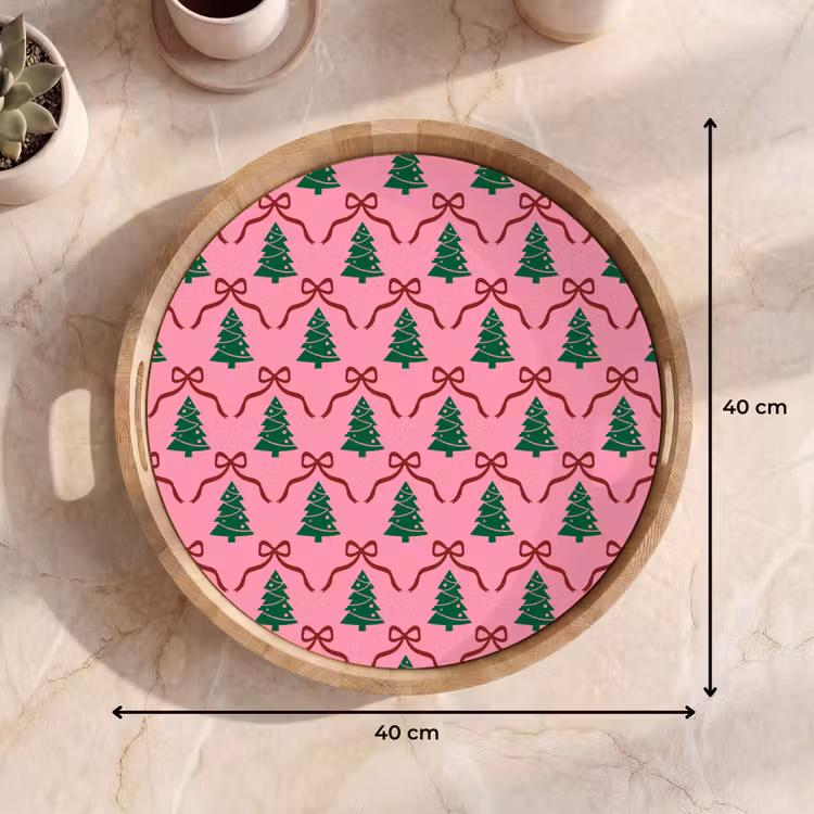 Dienblad - Kerst - Roze - Rood - Strik — 9