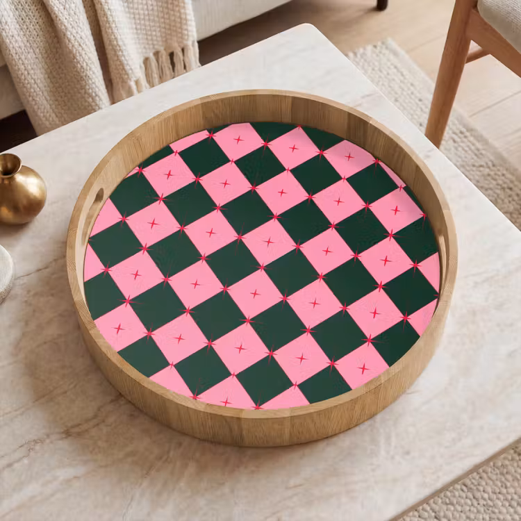 Dienblad - Ster - Roze - Groen - Kerst — 2