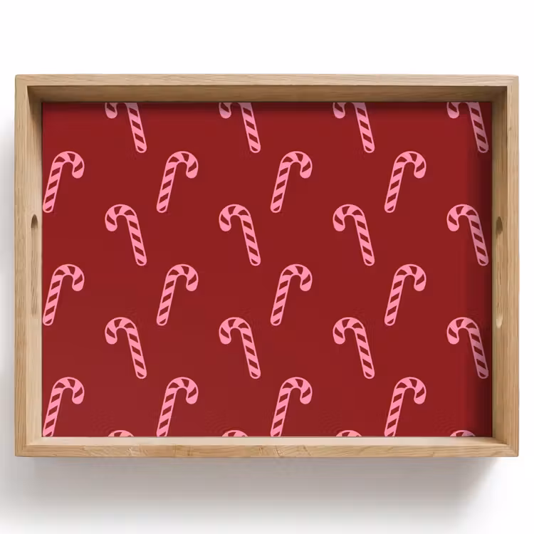 Dienblad - Kerst - Burgundy - Roze - Zuurstok — 1