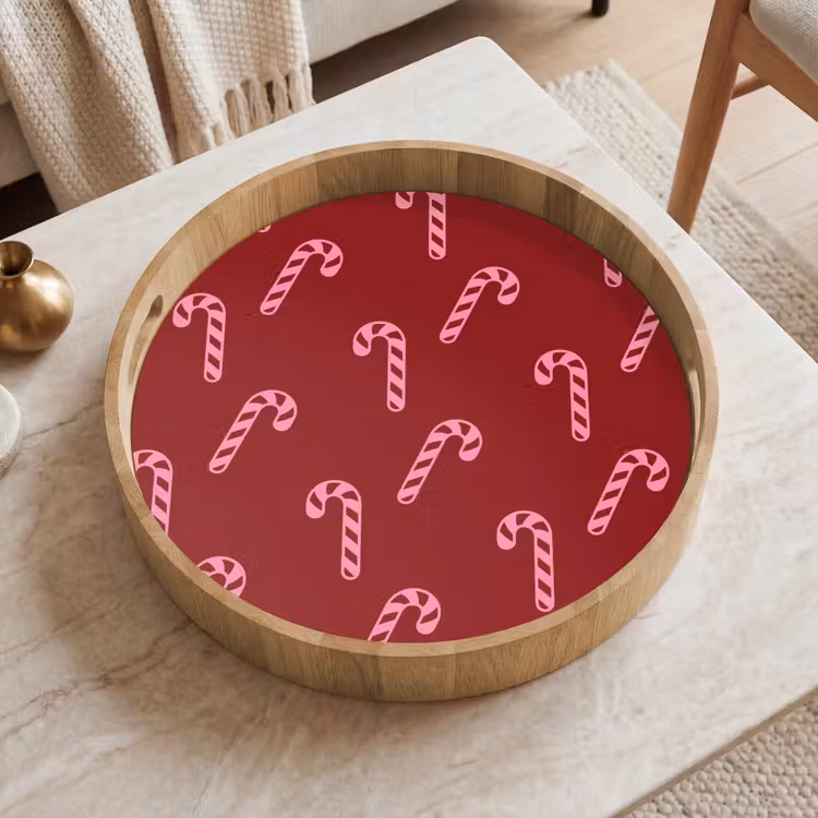 Dienblad - Kerst - Burgundy - Roze - Zuurstok — 2