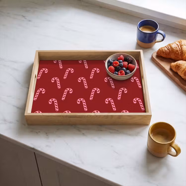 Dienblad - Kerst - Burgundy - Roze - Zuurstok — 4