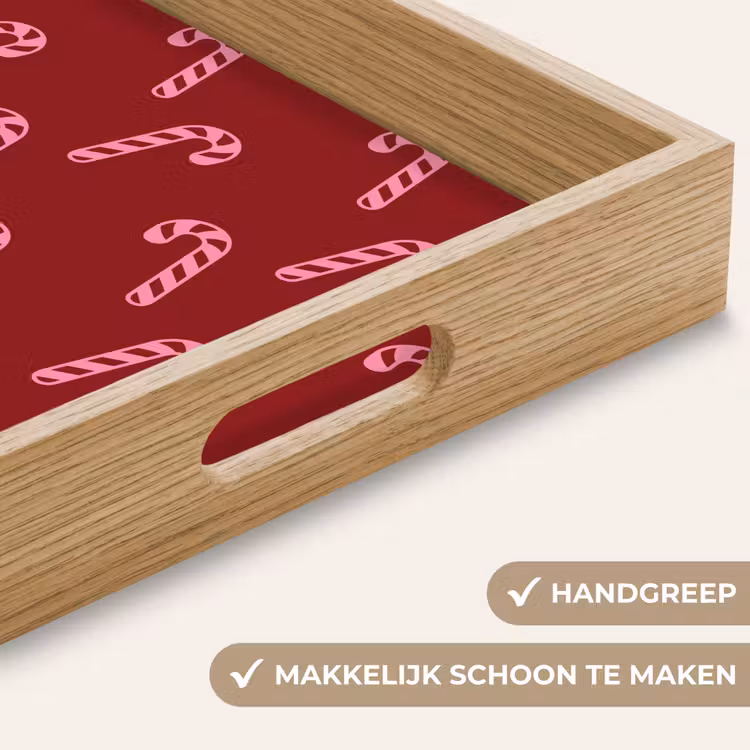 Dienblad - Kerst - Burgundy - Roze - Zuurstok — 5
